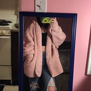 Pink Fluffy Hooded Jacket